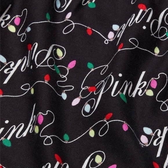 VS PINK NWT Holiday Pajama Set Tank Top & Flannel Boxy Shorts - Picture 12 of 12